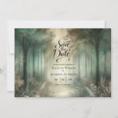 Sage Green Enchanted Forest Radiance Wedding Save The Date (Vorderseite)