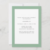 Sage Green Endlich Foto Abschluss Ankündigung (Rückseite)