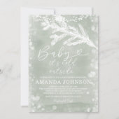 Sage Green Es ist kalt draußen Weihnachtsdusche Einladung (Vorderseite)