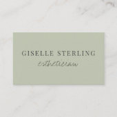 Sage Green Esthetiker QR Code Visitenkarte (Vorderseite)