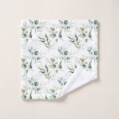 Sage Green Eucalyptus-Blätter Badhandtuch Set (Waschlappen)