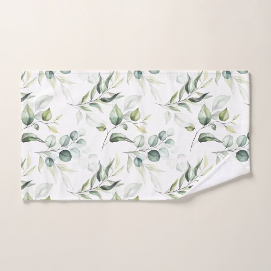 Sage Green Eucalyptus-Blätter Badhandtuch Set (Handtuch)