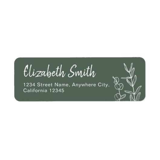 Sage Green Eucalyptus Blätter Rücksendeadresse (Vorne)