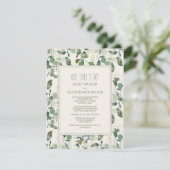 Sage Green Eucalyptus Blätter Wedding Elopement Einladung (Stehend Vorderseite)