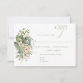 Sage Green Eucalyptus Botanical Floral RSVP | Karte (Vorderseite)