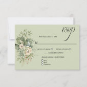 Sage Green Eucalyptus Botanical Floral RSVP | Karte (Vorderseite)