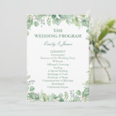 Sage Green Eucalyptus Botanical Wedding PROGRAM Programm (Stehend Vorderseite)