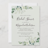 Sage Green Eucalyptus Brautparty Einladung (Vorderseite)