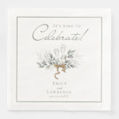 Sage Green Eucalyptus Champagne Dinner Napkins Serviette (Vorderseite)