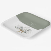 Sage Green Eucalyptus Champagne Wedding Tellers Pappteller (Gewinkelt)