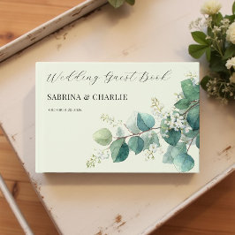 Sage Green Eucalyptus Elegant Boho Wedding Gästebuch