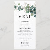 Sage Green Eucalyptus Elegant Boho Wedding Menükarte (Vorderseite)