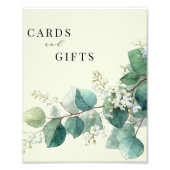 Sage Green Eucalyptus Elegant Cards Gifts Sign Fotodruck (Vorne)