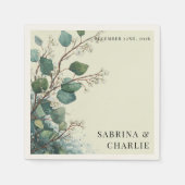 Sage Green Eucalyptus Elegant Foliage Wedding  Serviette (Vorderseite)