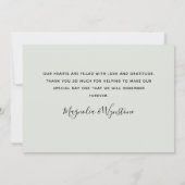 Sage Green Eucalyptus Foto Wedding Vielen Dank Karte (Rückseite)