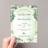 Sage Green Eucalyptus Green Botanical Wedding Acryleinladungen (Insitu (Handheld))