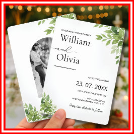 Sage Green Eucalyptus Greenerity FOTO Wedding Einladung