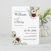 Sage Green Eucalyptus Greenerity FOTO Wedding Einladung (Stehend Vorderseite)