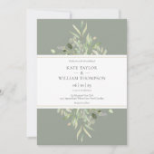 Sage Green Eucalyptus Greenerity Foto Wedding Einladung (Vorderseite)