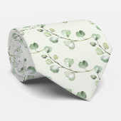 Sage Green Eucalyptus Greenery Elegant Wedding Krawatte (Gerollt)