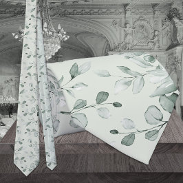 Sage Green Eucalyptus Greenery Wedding Krawatte