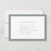 Sage Green Eucalyptus Lace Wood Wedding RSVP Karte (Rückseite)