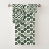 Sage Green Eucalyptus Leaf Pattern Botanical Plant Badhandtuch Set (Insitu)