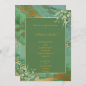 SAGE GREEN EUCALYPTUS MARBLE WEDING INVITATION EINLADUNG (Vorne/Hinten)