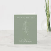 Sage Green Eucalyptus Minimalist Funeral Thank You Karte (Vorderseite)