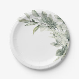 Sage Green Eucalyptus Minimalistisch Botanische Ho Pappteller