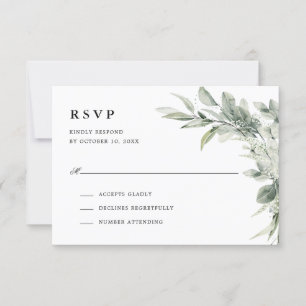 Sage Green Eucalyptus Minimalistisch Botanische Ho RSVP Karte