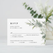 Sage Green Eucalyptus Minimalistisch Botanische Ho RSVP Karte (Stehend Vorderseite)