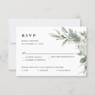 Sage Green Eucalyptus Minimalistisch Botanische Ho RSVP Karte