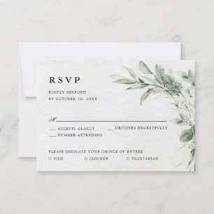 Sage Green Eucalyptus Minimalistisch Botanische Ho RSVP Karte