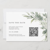 Sage Green Eucalyptus Minimalistisch Botanische Ho Save The Date (Rückseite)