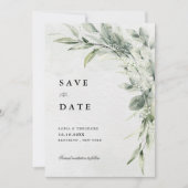 Sage Green Eucalyptus Minimalistisch Botanische Ho Save The Date (Vorderseite)