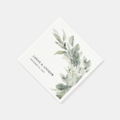 Sage Green Eucalyptus Minimalistisch Botanische Ho Serviette (Ecke)