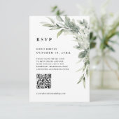 Sage Green Eucalyptus Minimalistisch Botanischer Q RSVP Karte (Stehend Vorderseite)