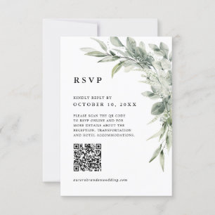 Sage Green Eucalyptus Minimalistisch Botanischer Q RSVP Karte