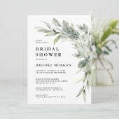 Sage Green Eucalyptus Minimalistisch Brautparty In Einladung (Stehend Vorderseite)