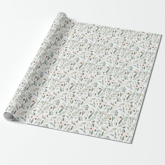 Sage green eucalyptus modern minimalbotanisch geschenkpapier (Ungerollt)