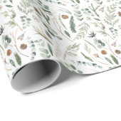 Sage green eucalyptus modern minimalbotanisch geschenkpapier (Rolleneckpunkt)