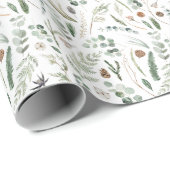 Sage green eucalyptus moderne minimale botanische geschenkpapier (Rolleneckpunkt)