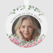 Sage Green Eucalyptus Pink Roses Remembrance Ornament (Rückseite)