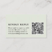 Sage Green Eucalyptus & QR Code Hochzeit RSVP Begleitkarte (Rückseite)