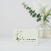 Sage Green Eucalyptus & QR Code Hochzeit RSVP Begleitkarte (Stehend Vorderseite)