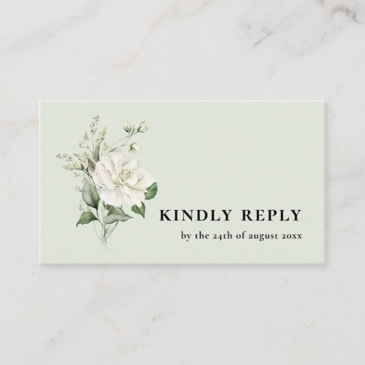 Sage Green Eucalyptus & QR Code Hochzeit RSVP Begleitkarte (Vorderseite)