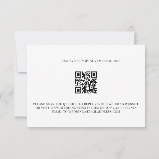 Sage Green Eucalyptus QR Code Wedding RSVP Karte (Rückseite)