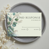Sage Green Eucalyptus QR Code Wedding RSVP Karte