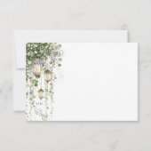 Sage Green Eucalyptus RSVP Card with Lilac Florals Karte (Rückseite)